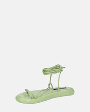 LACEY - sandali infradito bassi verdi con lacci
