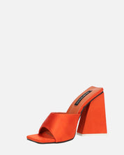 KAMELYA - escarpins talon carré lycra orange