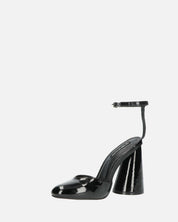 MAYBELLE - sandali in glassy nero con tacco cilindrico