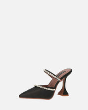 PERAL - scarpa con tacco in nero lycra con gemme