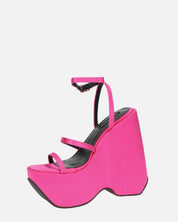 MARIMAR - sandali con zeppa in lycra fucsia