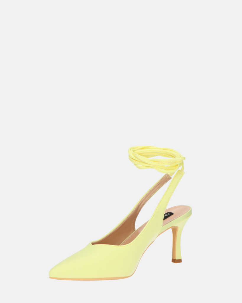 IOLE - escarpins talons aiguille lycra jaune