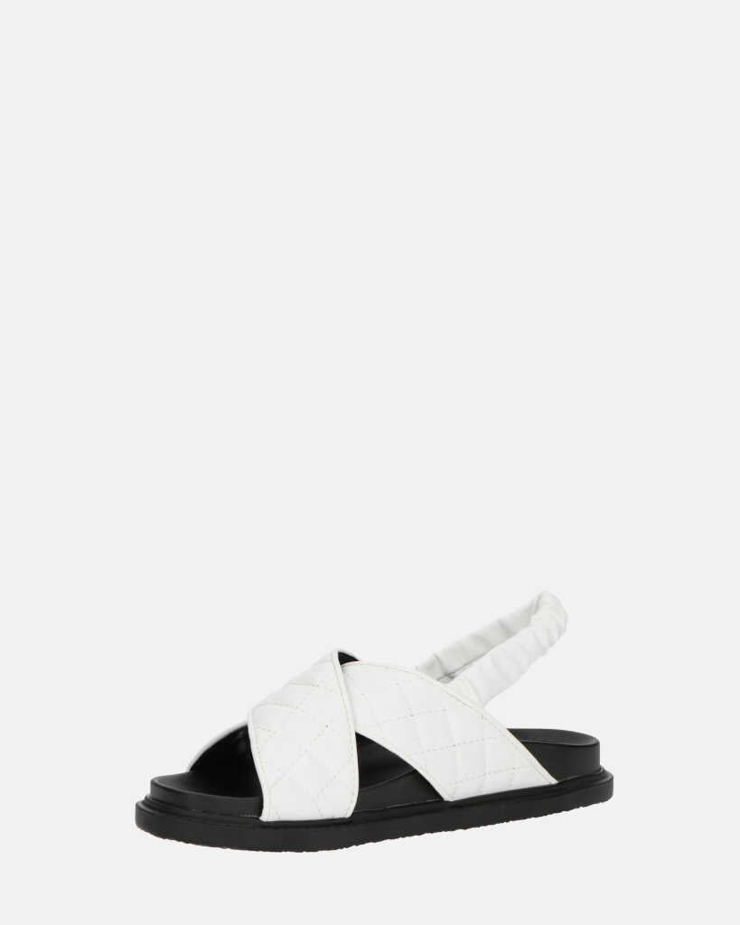 MICH - sandales blanches avec simili cuir rembourré