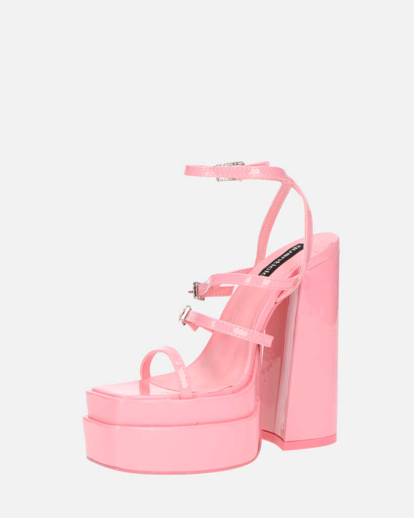 TEXA - sandali con cinturino e tacco alto in rosa