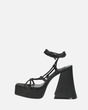 LORINA - sandali con tacco e platform in lycra nero