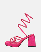 AZUKA - sandales fuchsia à talon et spirale