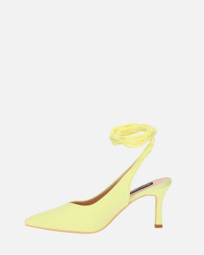 IOLE - escarpins talons aiguille lycra jaune