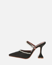 PERAL - scarpa con tacco in nero lycra con gemme