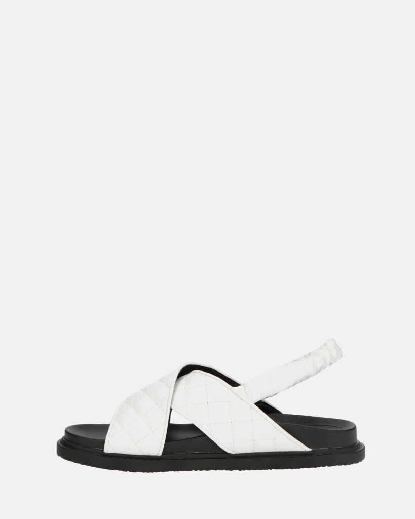 MICH - sandales blanches avec simili cuir rembourré