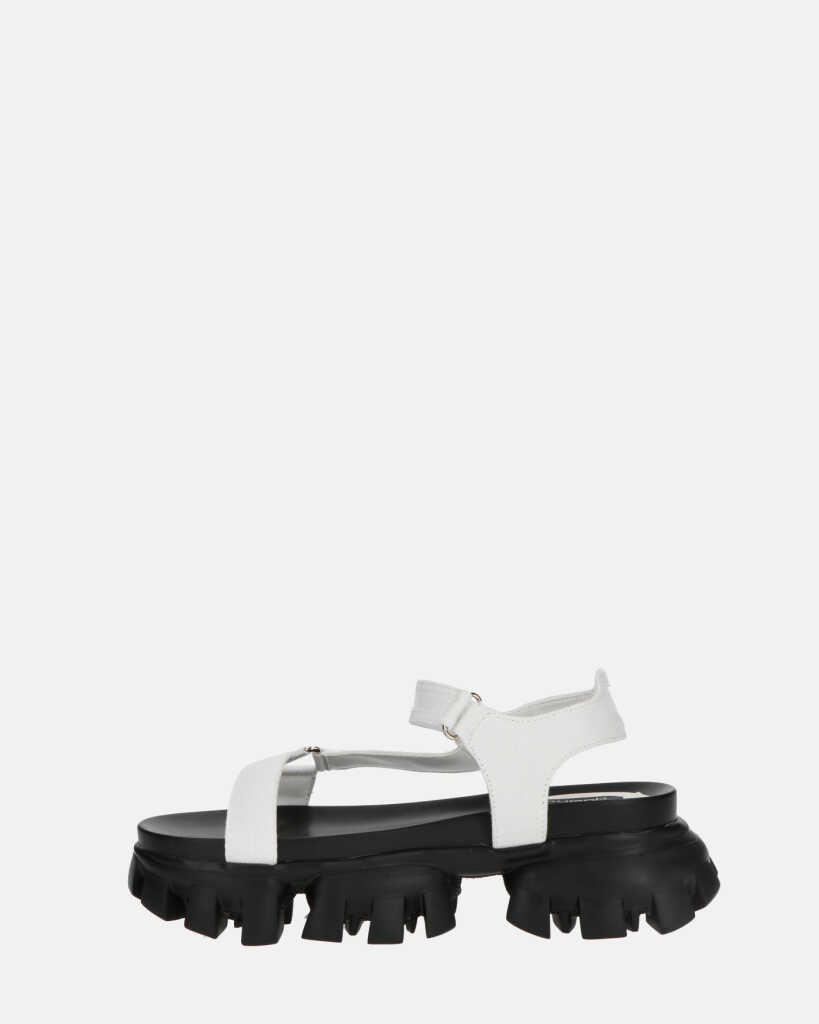 JENNY - sandali bianchi con chiusura in velcro