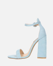 SELENE - sandalo con tacco in camoscio azzurro