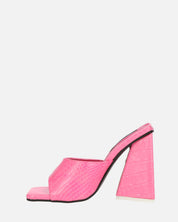 BUKET - sandali con tacco in rosa coccodrillo