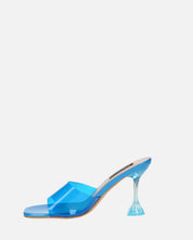 FIAMMA - sandale à talon en plexiglas bleu avec semelle en PU