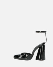 MAYBELLE - sandali in glassy nero con tacco cilindrico