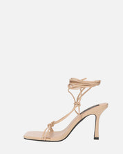 DOLLY - tacco a spillo beige con lacci