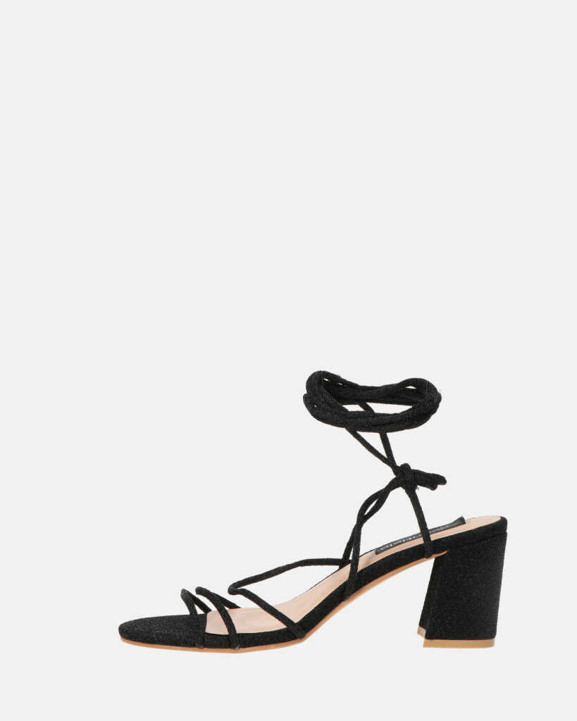 TALIA - sandales à talons en glitter noires