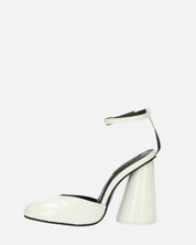 MAYBELLE - sandali in glassy bianco con tacco cilindrico