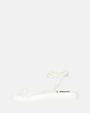 LACEY - sandali infradito bassi bianchi con lacci