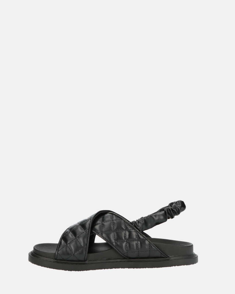 MICH - sandali neri con ecopelle padded