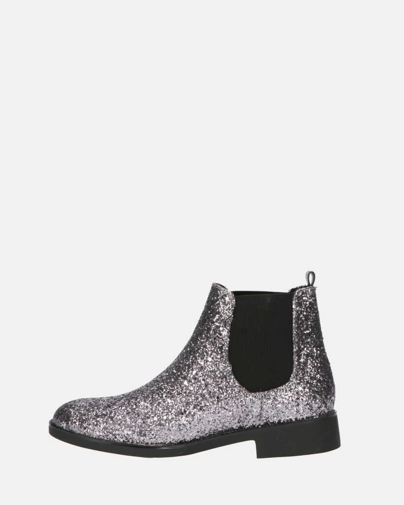 SOPHIE - stivaletto stile chelsea in glitter grigio