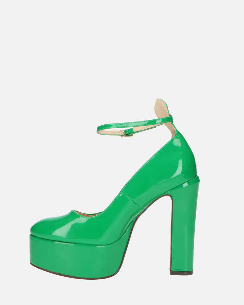 SOLEIL - chaussures à talons en vert glassy