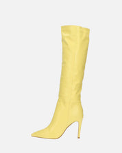 LOLY - stivale con tacco in pitonato giallo