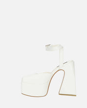 ELEANOR - scarpe bianco chiuse in punta con tacco e cinturino
