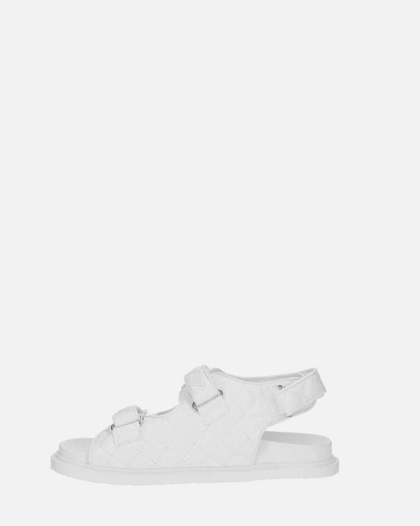 ALIZEE - sandali in ecopelle bianca con effetto padded