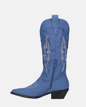 GUIA - stivali camperos in tessuto denim blu