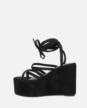 OLLIE - zeppa nera con lacci glitterati