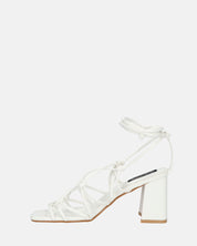 KAYLEE - sandali bianchi con lacci in ecopelle