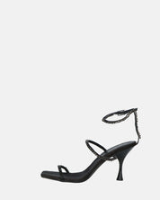 RAHA - sandali in lycra nero con gemme