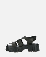 MACKENZIE - sandali platform con cinturini in ecopelle nera