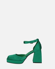 VIDA - scarpe con tacco squadrato in satin verde