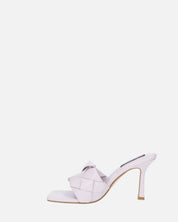 ENRICA - sandale en cuir tressé violet avec talon