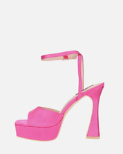 MARZIA - escarpins à talon carré en lycra fuchsia avec bride