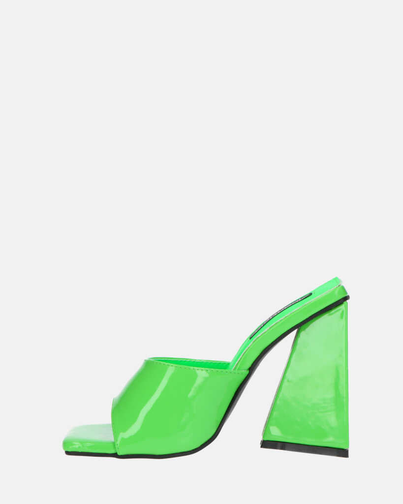 KAMELYA - scarpe con tacco squadrato in glassy verde