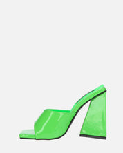 KAMELYA - scarpe con tacco squadrato in glassy verde
