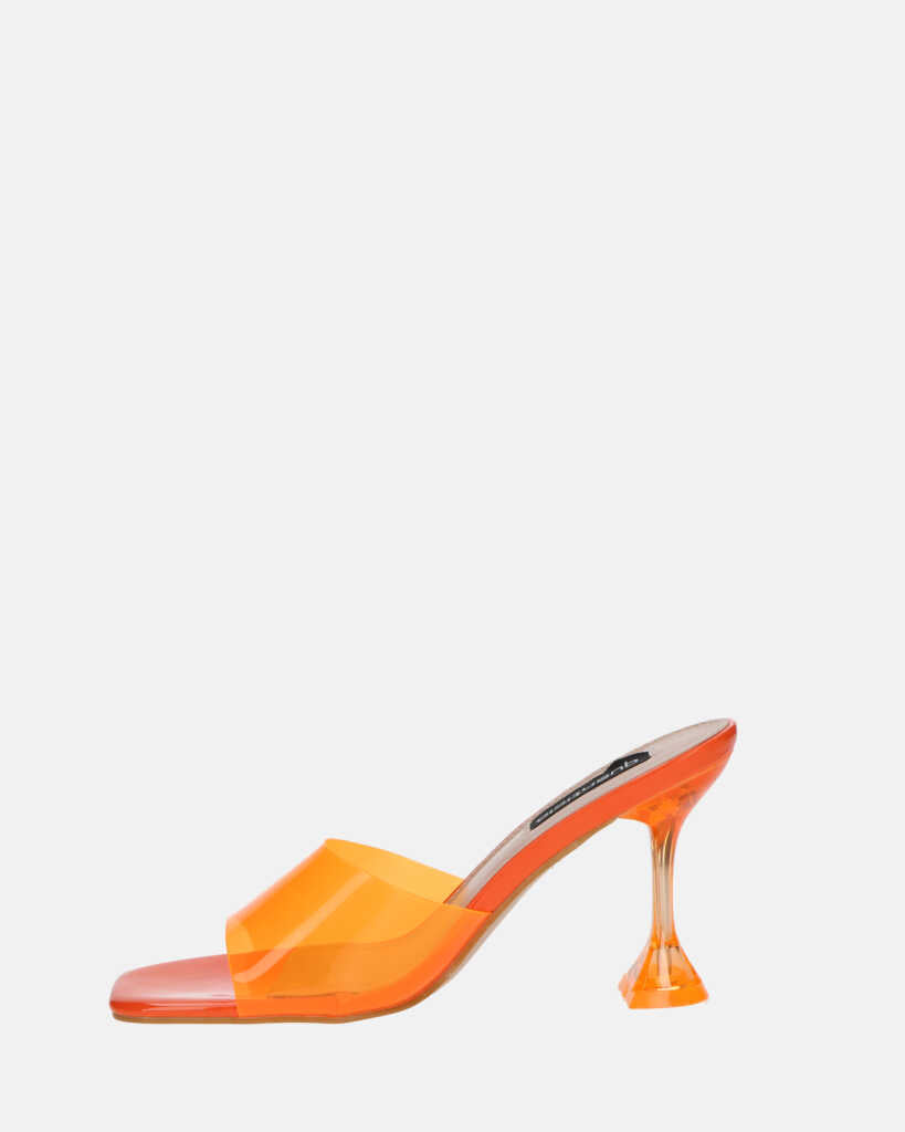 FIAMMA - sandalo con tacco in perspex arancio con suola in PU