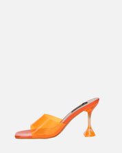 FIAMMA - sandalo con tacco in perspex arancio con suola in PU