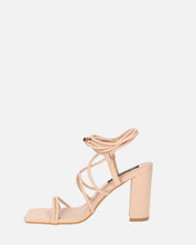 MARISOL - sandali con tacco beige con lacci