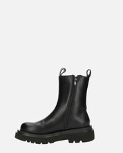 FEBE - chaussures noires avec élastique en simili cuir