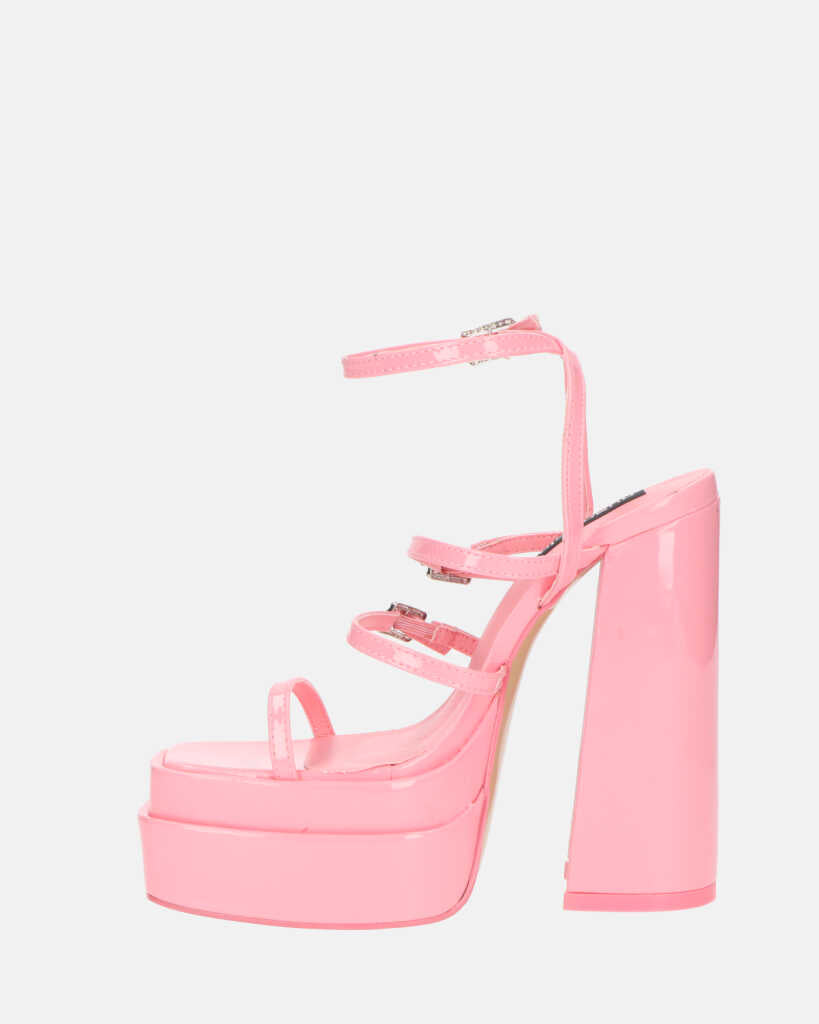 TEXA - sandali con cinturino e tacco alto in rosa