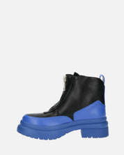 CHRISTIANE - chaussures bleues à glissière en PU