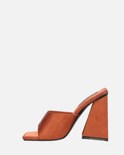 KAMELYA - sandali con tacco squadrato in lycra color rame