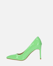 PORSHA - decolette in glassy verde con tacco a spillo