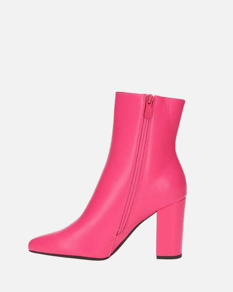 OLIVIA - stivaletti con cerniera in PU fucsia