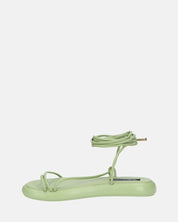 LACEY - sandali infradito bassi verdi con lacci