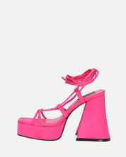 LORINA - sandali con tacco e platform in lycra rosa