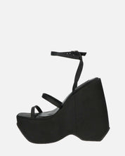 MARIMAR - sandali con zeppa in lycra nero